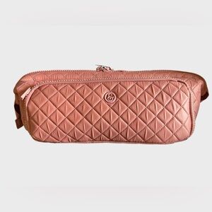 Joan & David Quilted Hair Tool Travel Case Rose Pink Nylon Bag